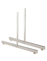 Grid panel legs mount to each side of a gridwall panel