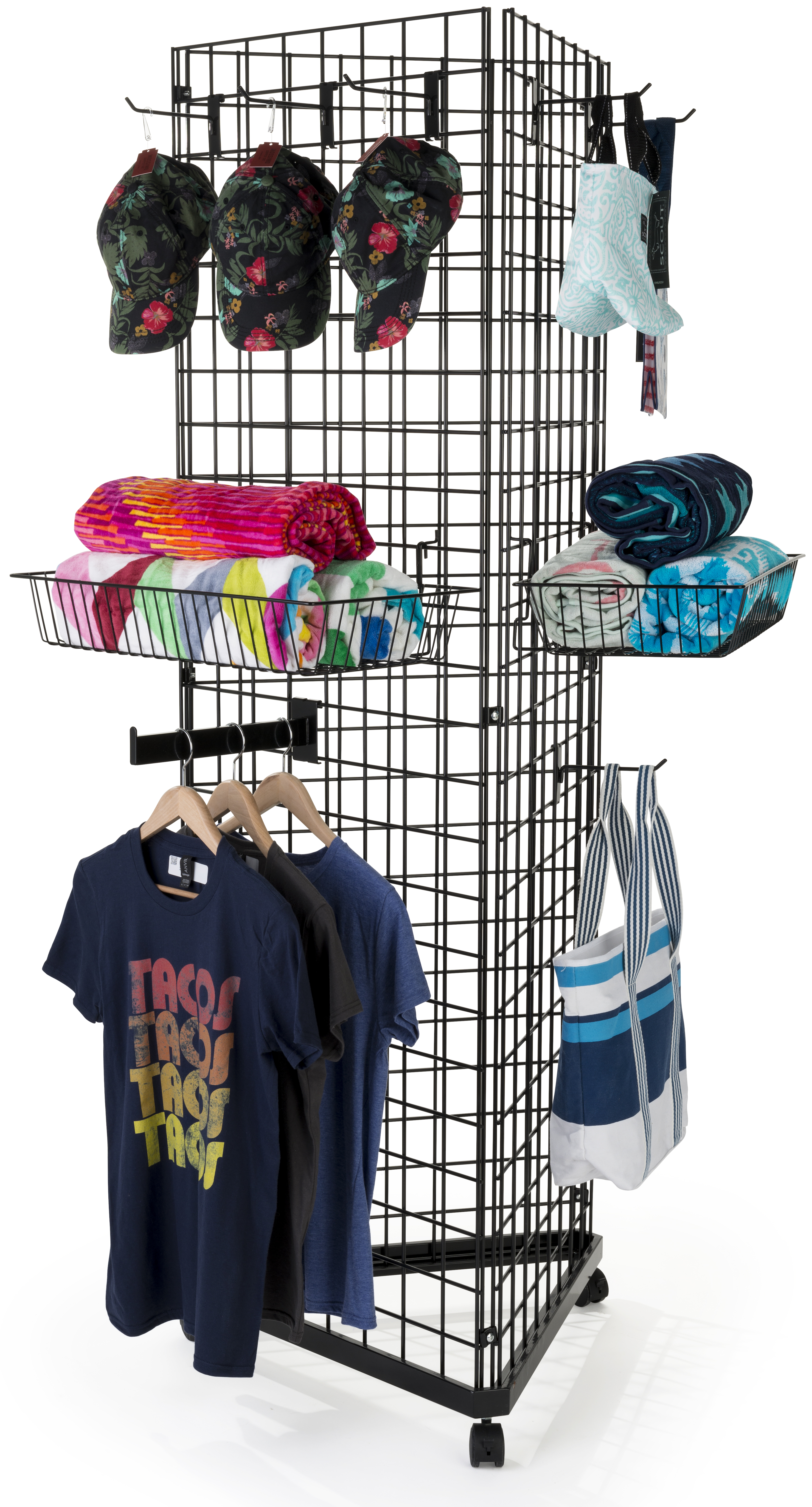 Triangle Shape Display Rack Gridwall Triangle Display Racks | Set of 2 Fixtures | Displays2Go