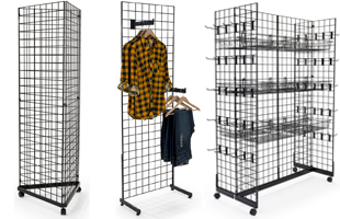 Rolling gridwall displays
