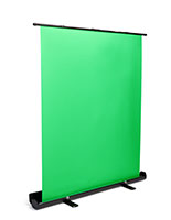 Retractable green screen banner stand is 58 inches by 71 inches