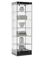Frameless Glass Tower Cabinet