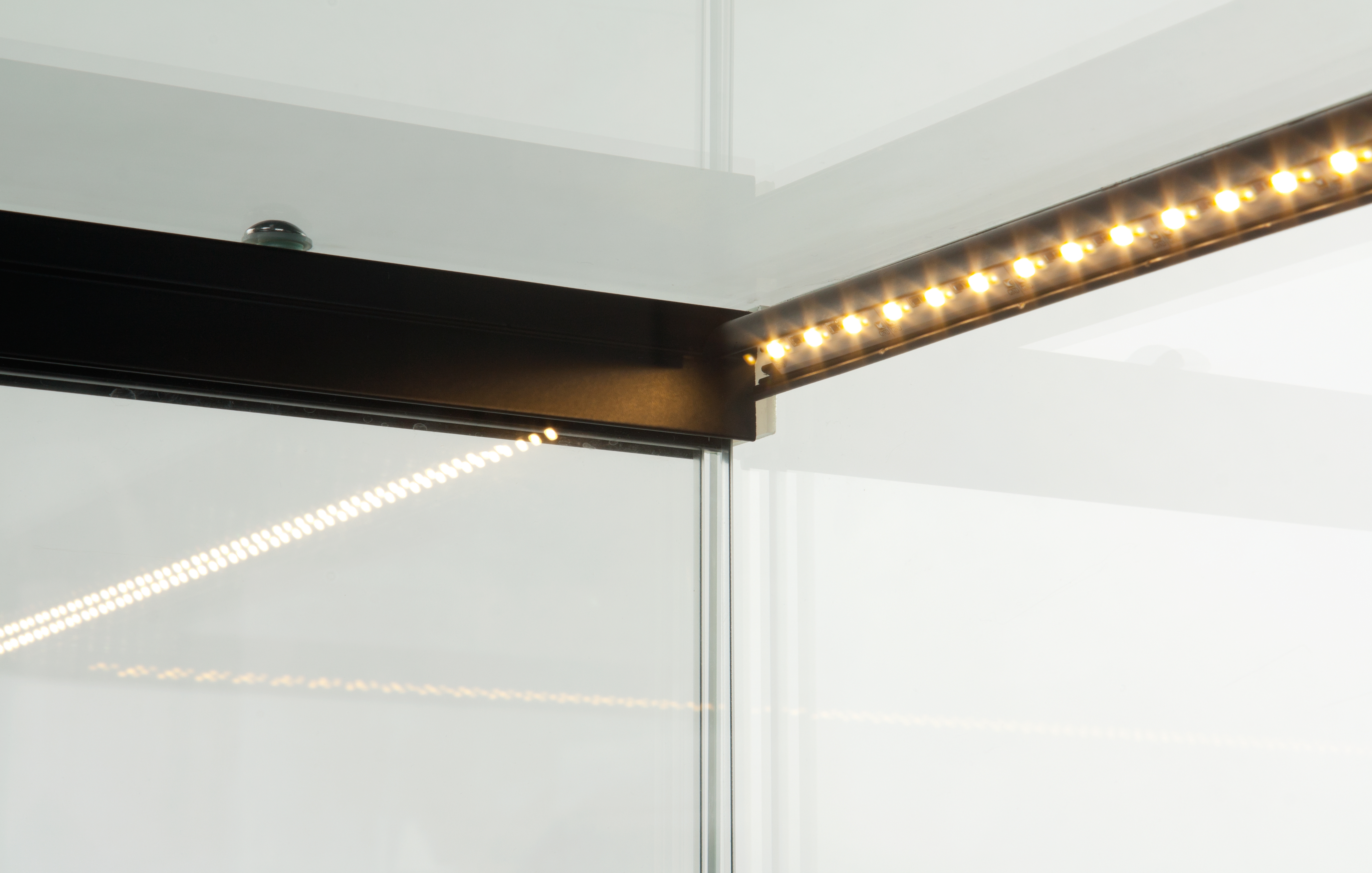 4ft. Glass Retail Counter w/ Mirror Deck, LED, Slider Doors, Ships Assembled, Black - Image 4