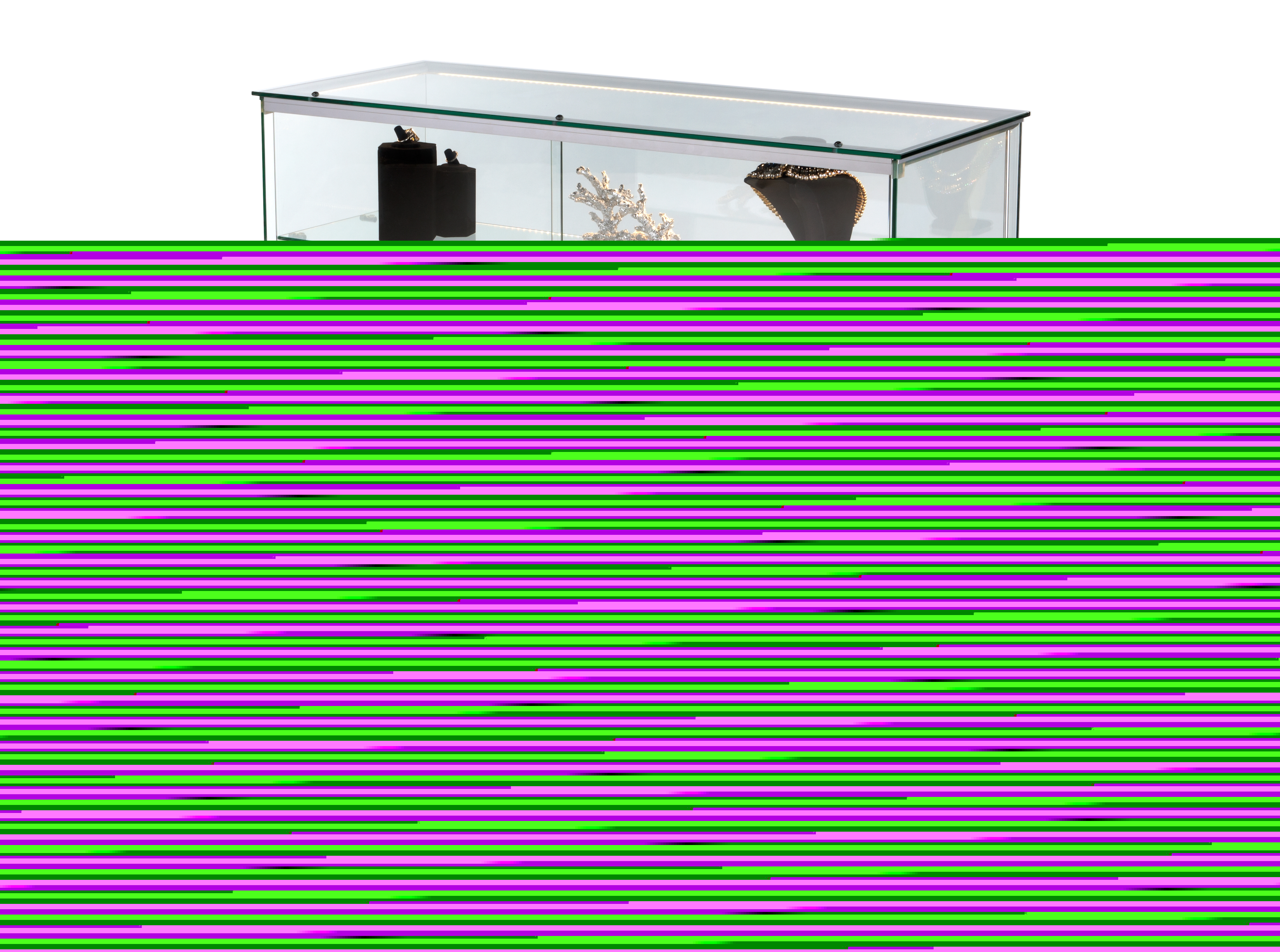 4ft. Glass Retail Counter w/ Mirror Deck, LED, Slider Doors, Ships Assembled, Silver - Image 2