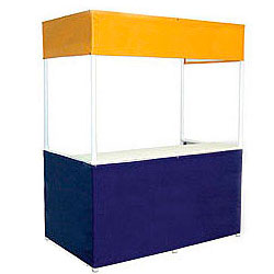 6'w Portable Display Booth with Colored Vinyl Fabric
