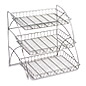 3-Tiered Wire Rack Display, Tabletop, 18"w Open Shelves - Silver - Image 3