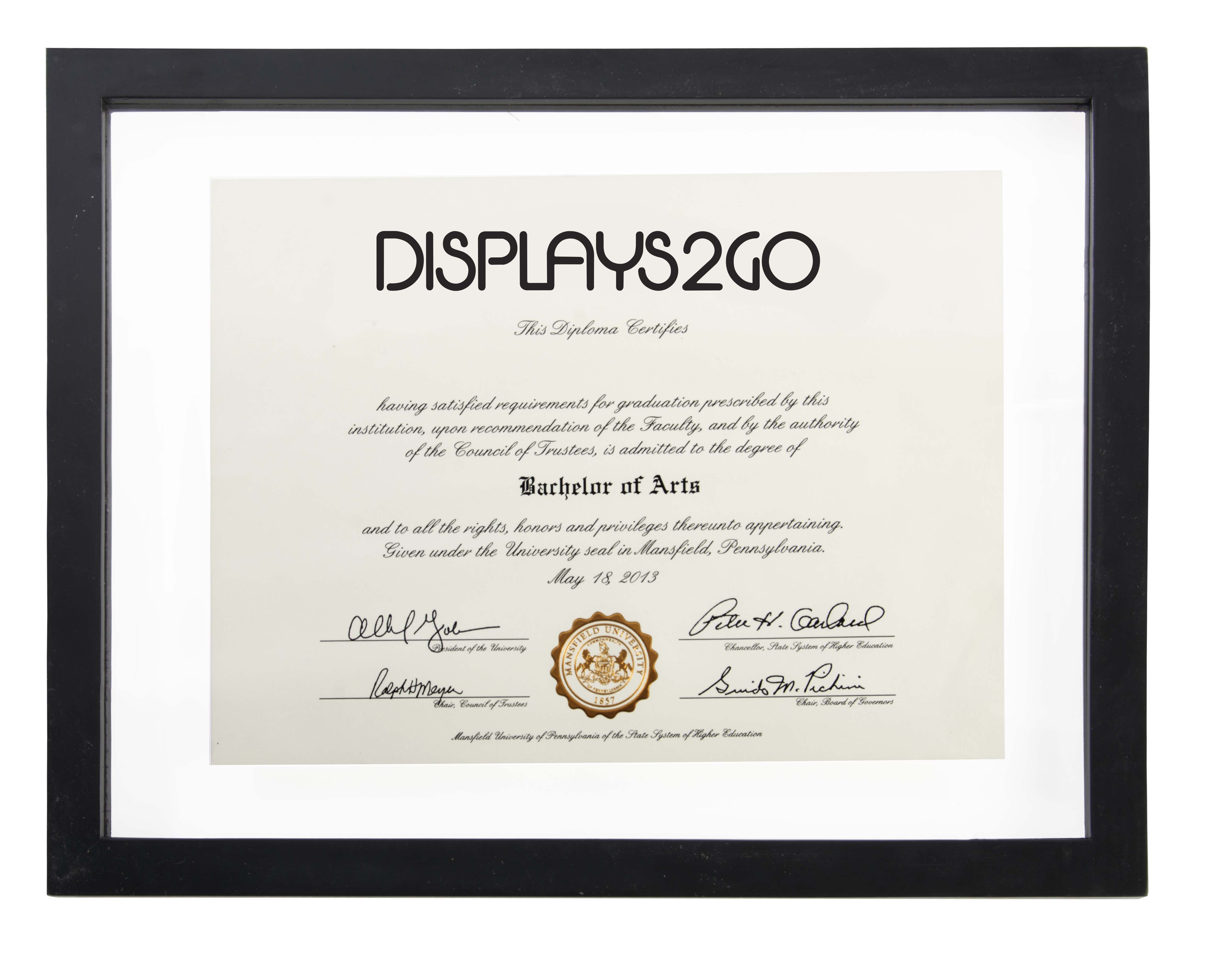 Floating Document Frame Floating Picture Frame | Up to 11x14 Documents | Displays2Go