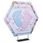 Hexagonal fabric pop up display with full color artwork 