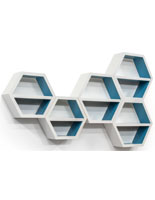 White Floating Hexagonal Shelves