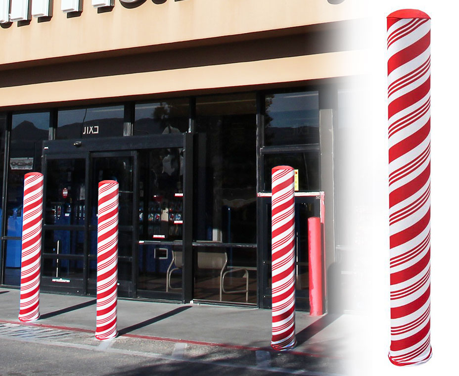 Holiday themed bollard covers