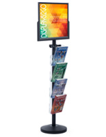 24” x 18” Sign Post with 4 Clear Literature Pockets, Double Sided