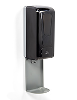 Hand sanitizer drip tray dispenser is a wall mounted design