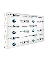 Quick fabric pop up backwall display for floor standing placement