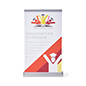 Standard tabletop retractable banner stand with collapsible design