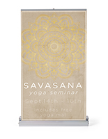 Standard tabletop retractable banner stand with full color graphics