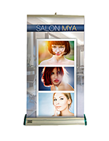 Premium tabletop banner measures 40 inches tall