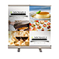 Budget tabletop banner stand with full color graphics