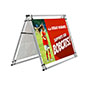 Horizontal a-frame banner display with dye sublimation printing 