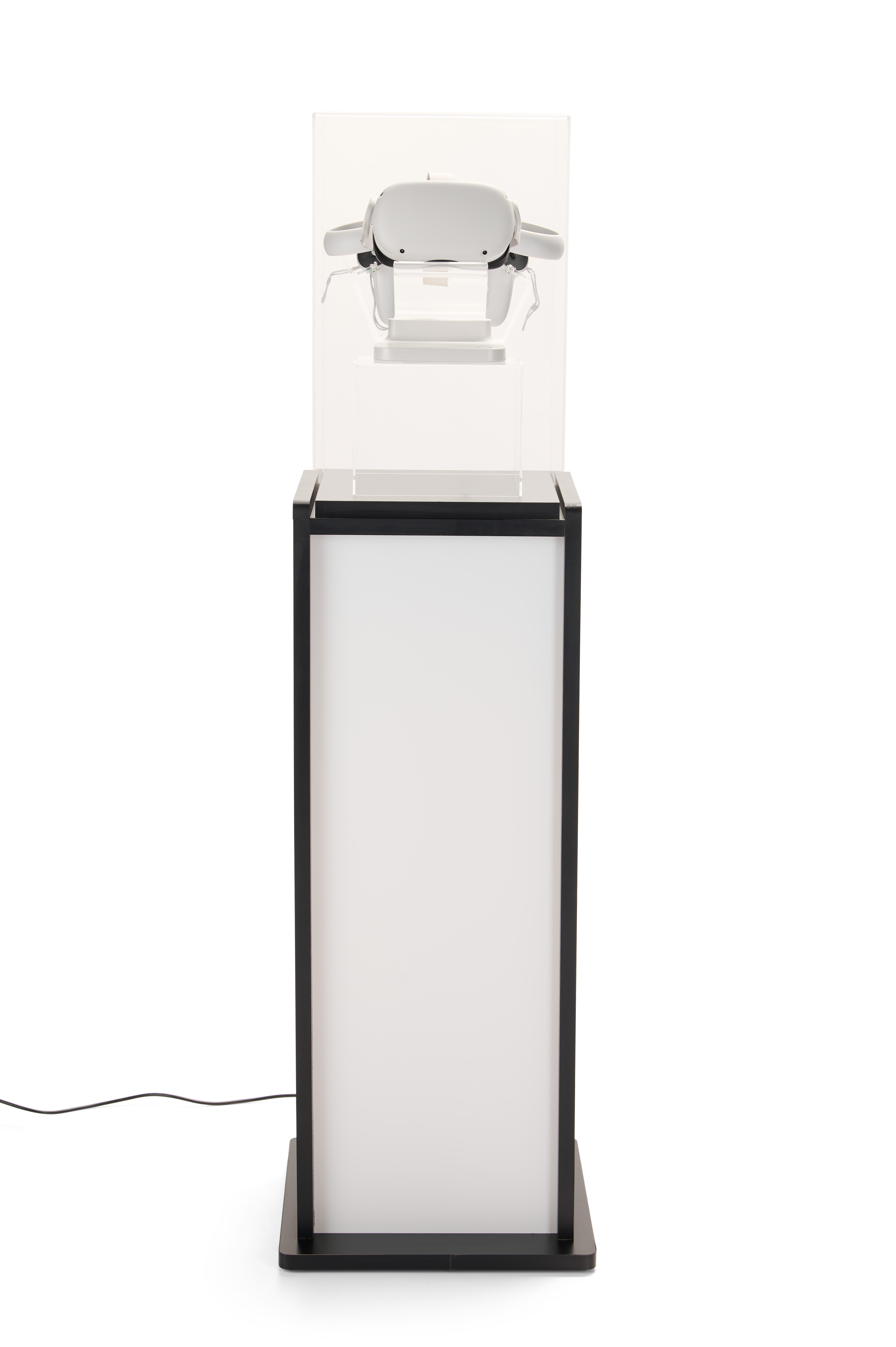 Acrylic Display Pedestal with LED Lights, Recycled Lift-Off Acrylic Topper - Black - Image 5
