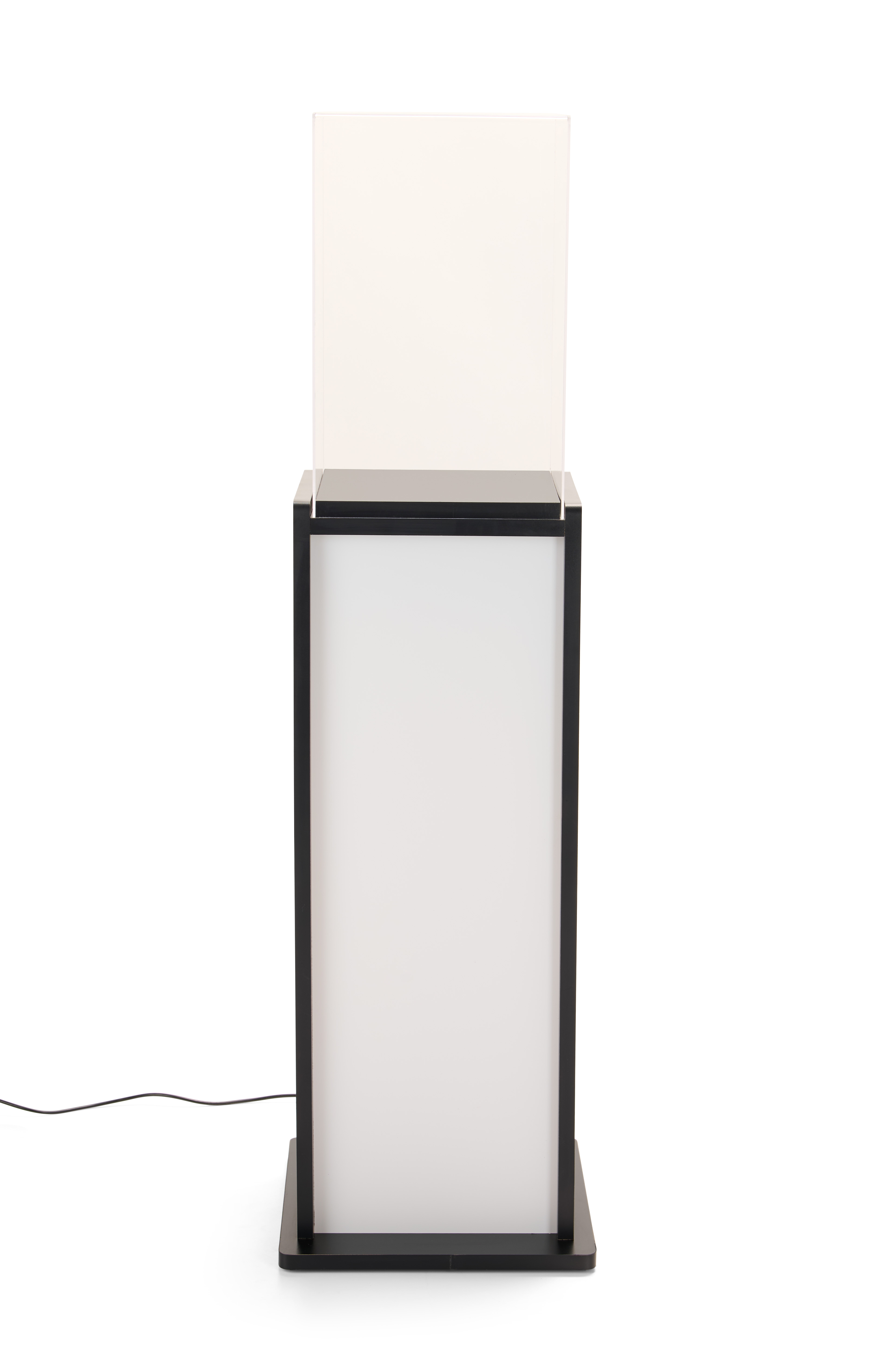 Acrylic Display Pedestal with LED Lights, Recycled Lift-Off Acrylic Topper - Black - Image 4