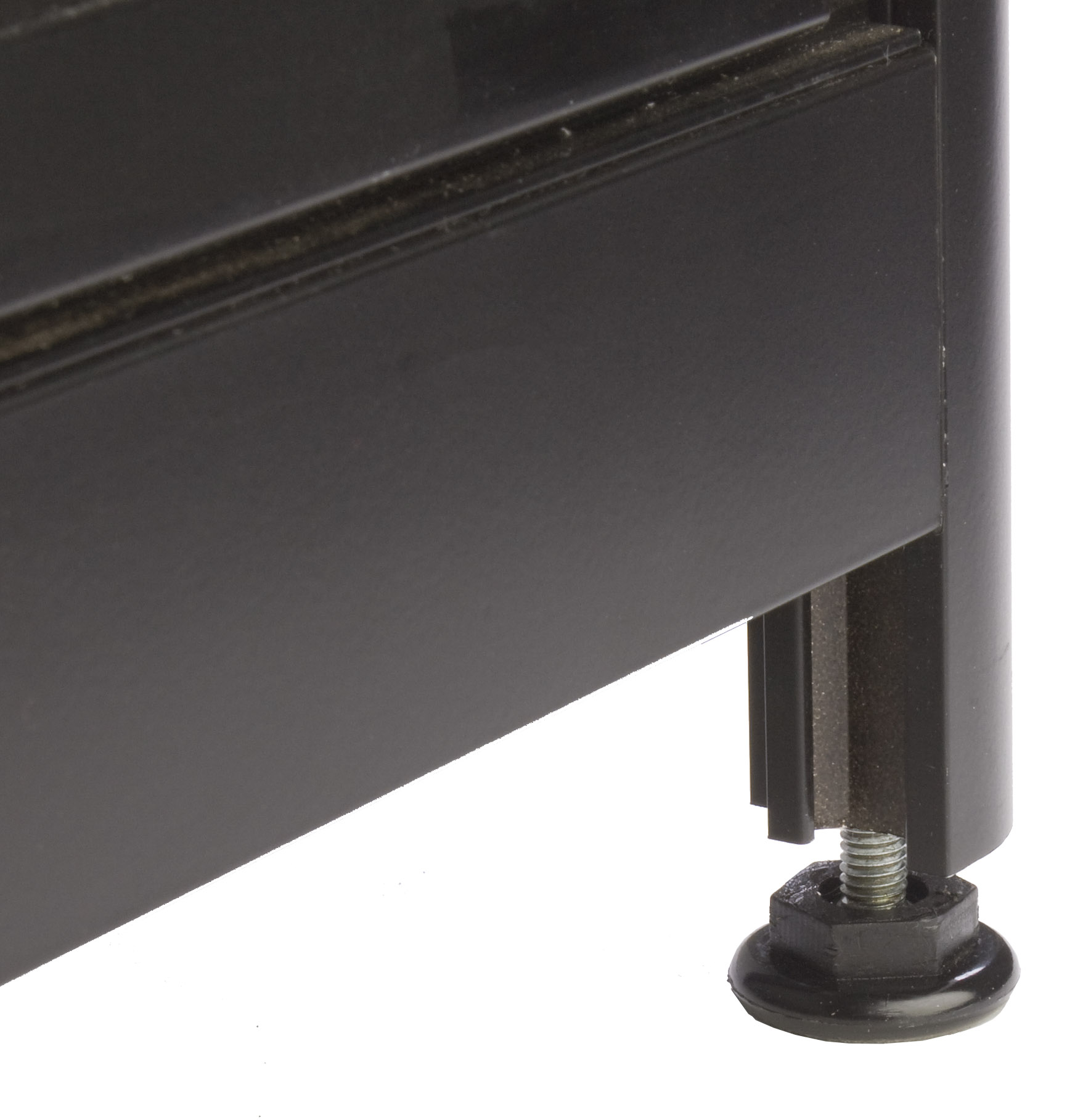 60" Retail Display Case w/ Storage, LED Side Lights, Sliding Door - Black - Image 6