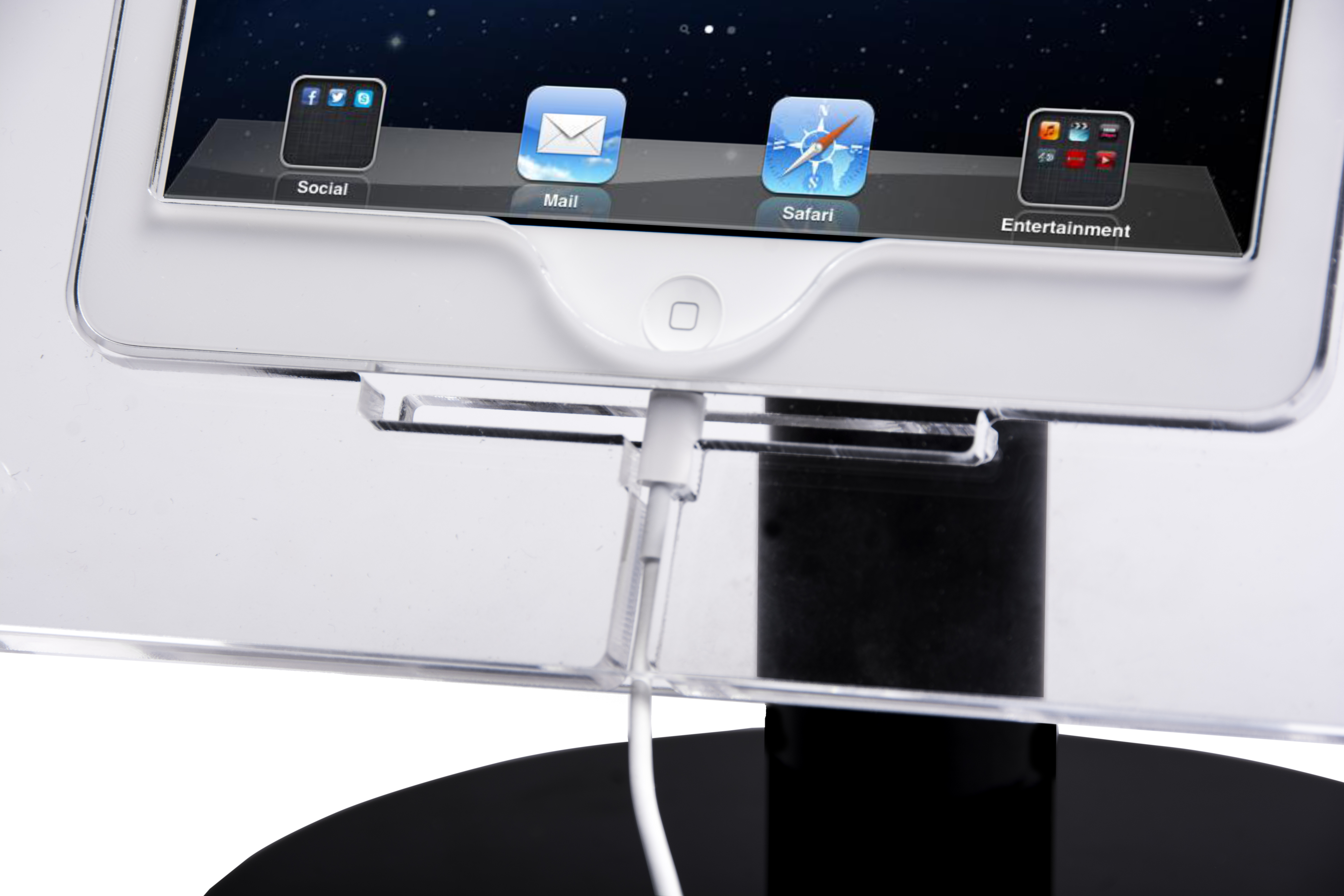 Acrylic Tablet Stand | Clear Enclosure & Black Base for Counters ...