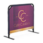 Custom cafe barriers with custom artwork