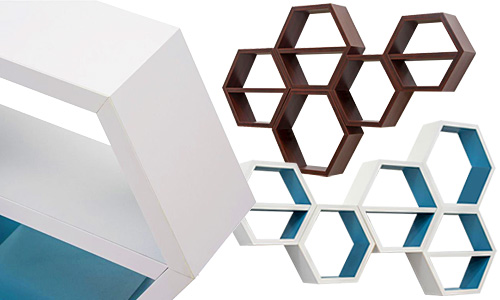 Honeycomb wall shelving