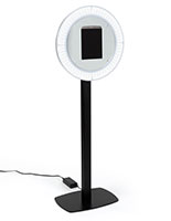 Lightweight iPad photo booth stand with light ring for easy transport