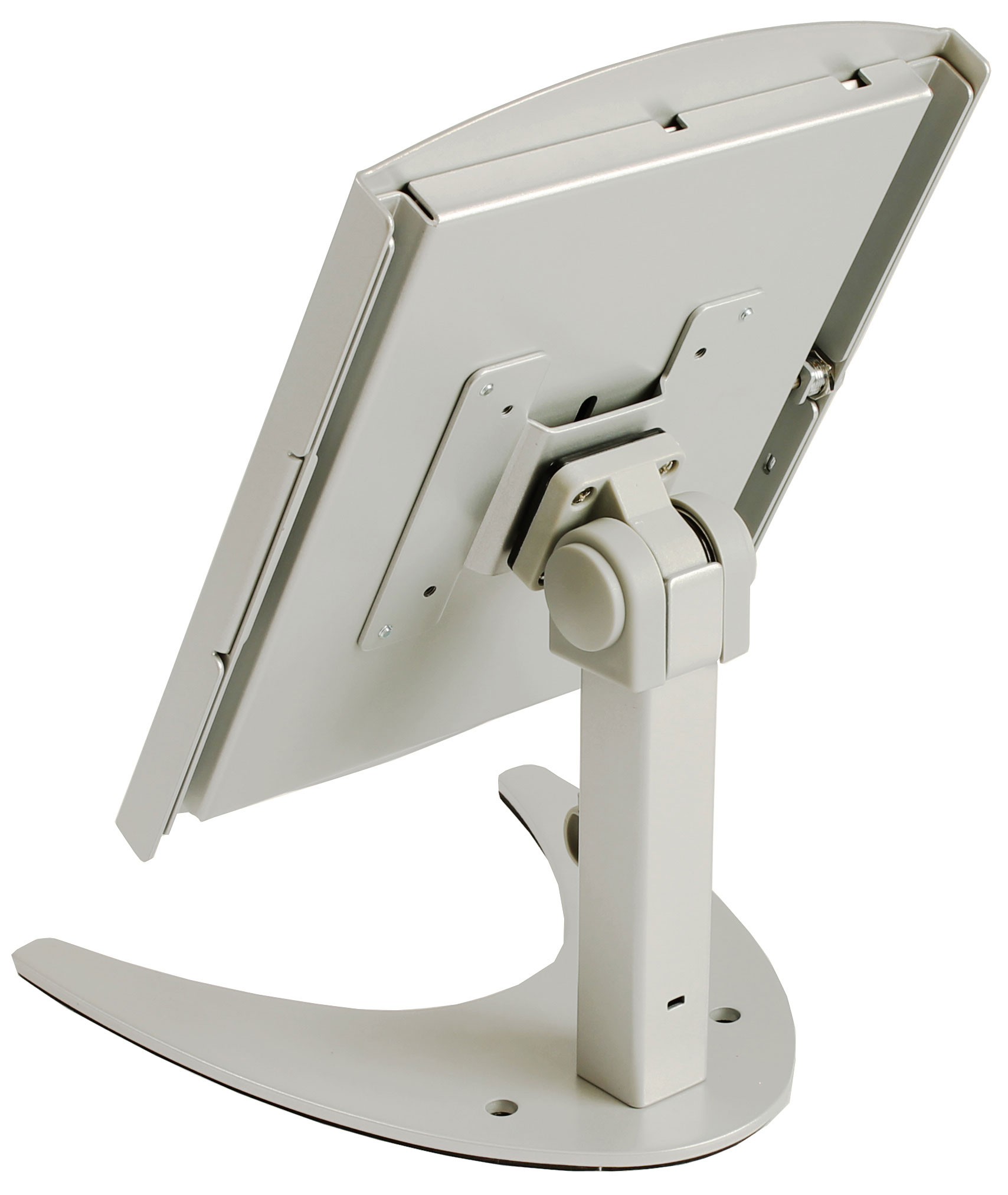 iPad Counter Stand, Locking Enclosure w/Hidden Home, CC Reader Compatible, Silver - Image 5