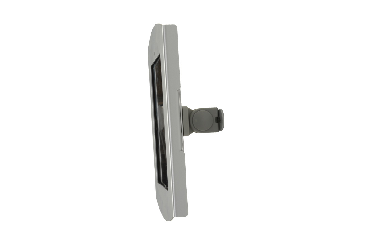 iPad Wall Mount, Locking Enclosure w/ Hidden Home, CC Reader Compatible - Silver - Image 2