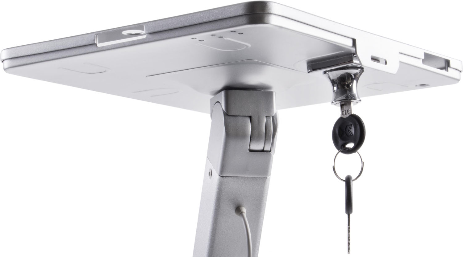 iPad Floor Stand, Locking Enclosure w/ Exposed Home, Integrated Charging - Image 3