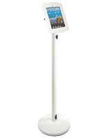 White Kiosk iPad Stand with Cord Management