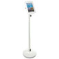 White Kiosk iPad Stand with Covered Home Button