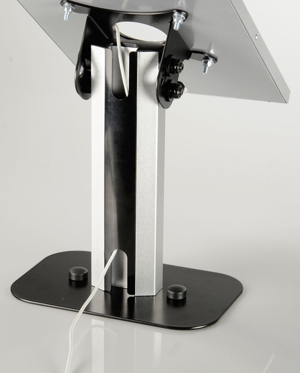 iPad Counter Stand w/ Enclosure, Hidden Home Button - Silver - Image 2