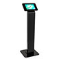 Black secure iPad floor stand with enclosure for tablets