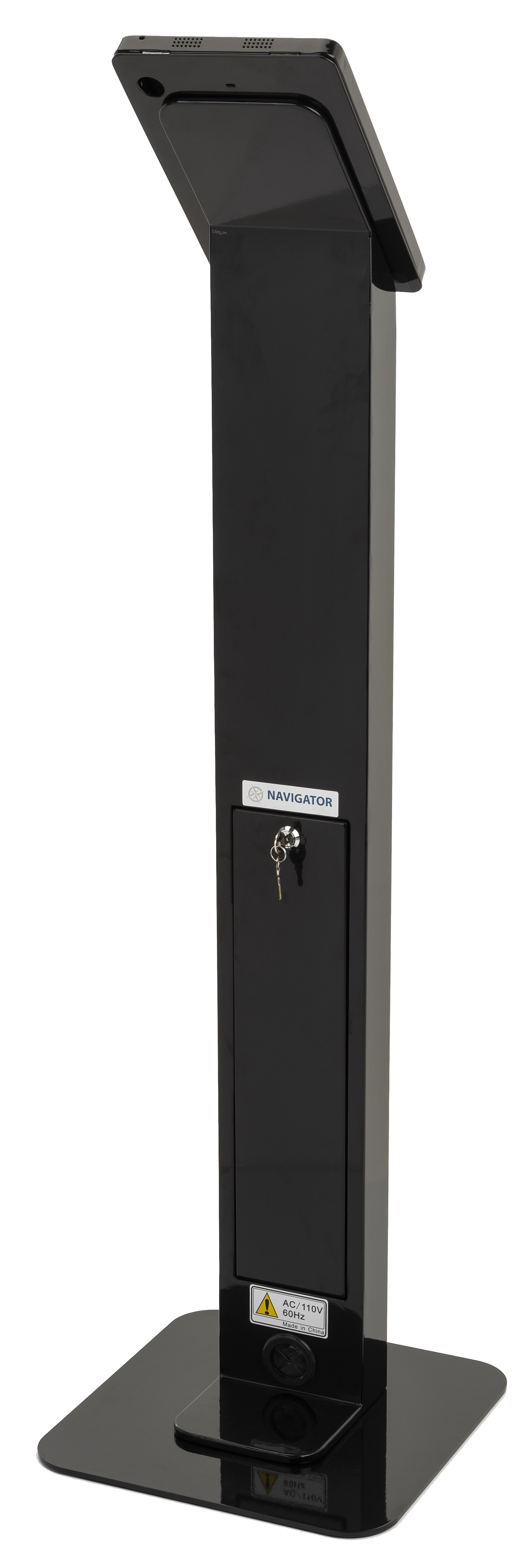 Navigator Series iPad Floor Stand w/ Locking Enclosure and Cable Management - Image 8