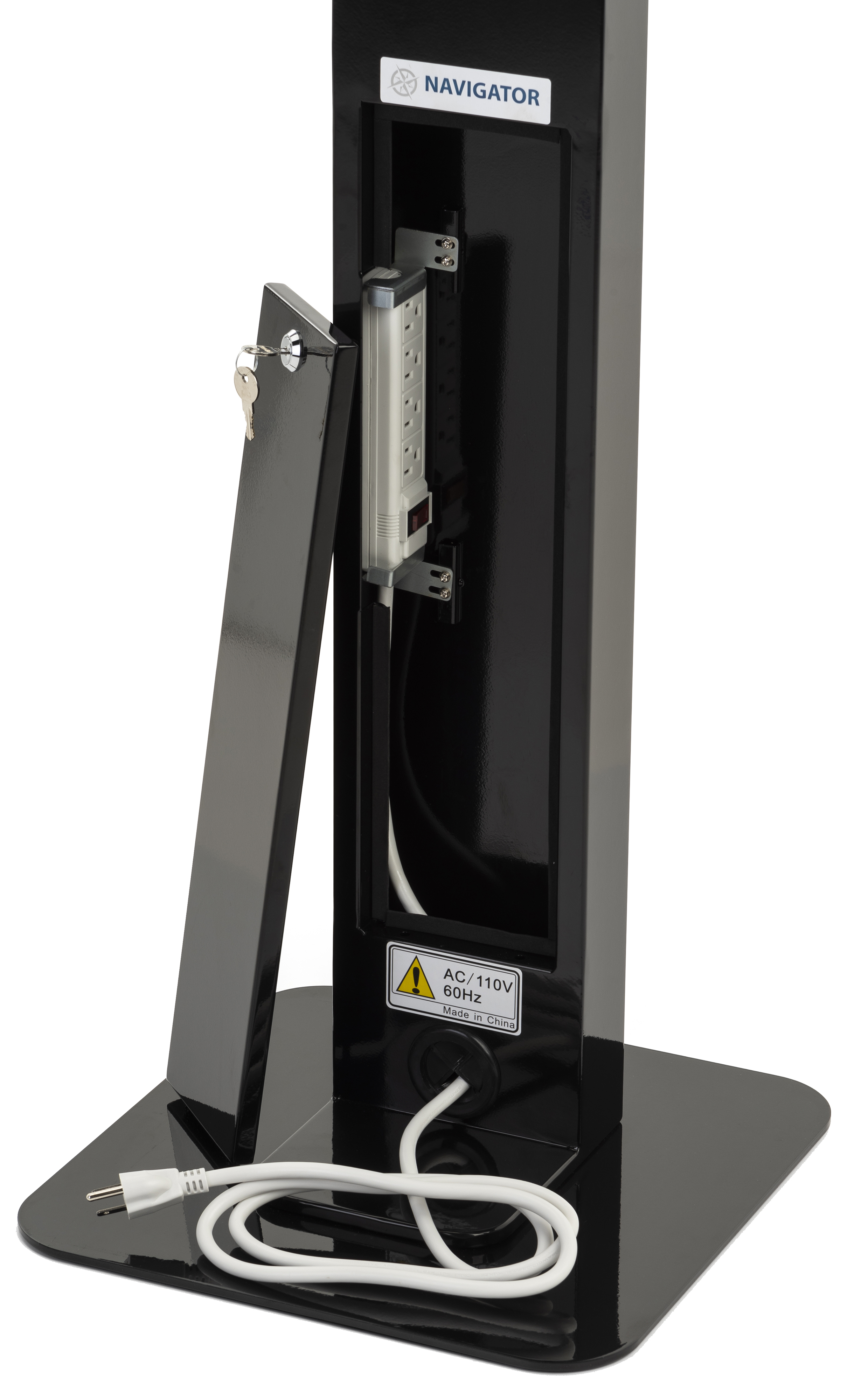 Navigator Series iPad Floor Stand w/ Locking Enclosure and Cable Management - Image 9