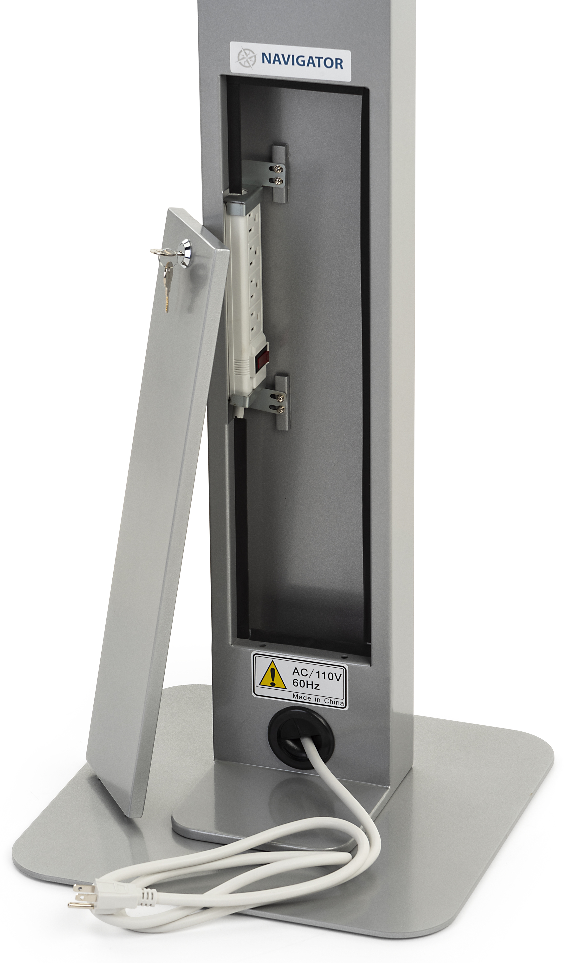 Navigator Series iPad Floor Stand w/ Locking Enclosure and Cable Management - Image 8
