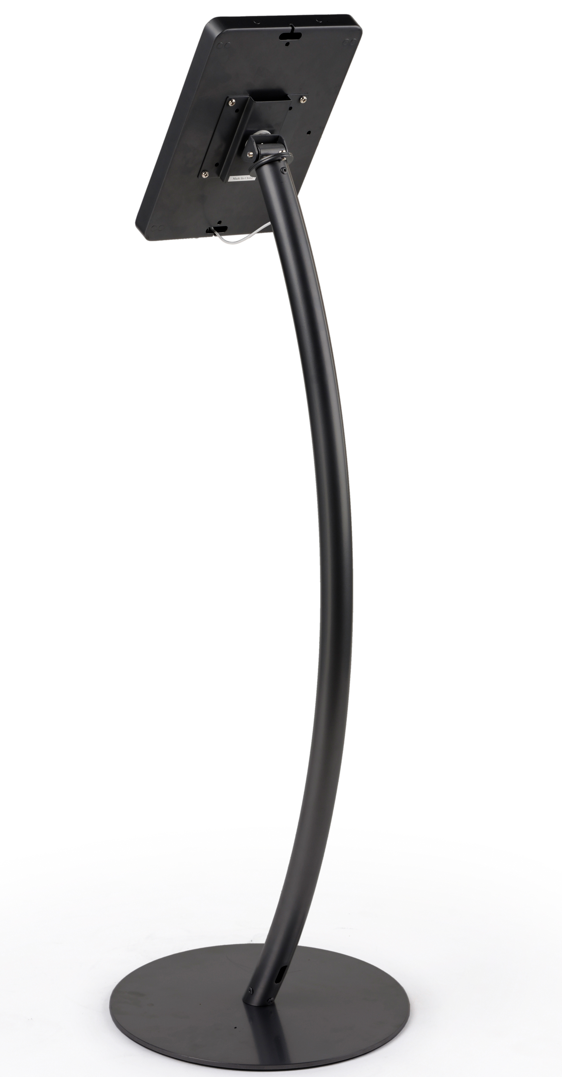 Curved iPad Floor Stand w/ Enclosure, Rotating & Tilting Bracket - Image 3