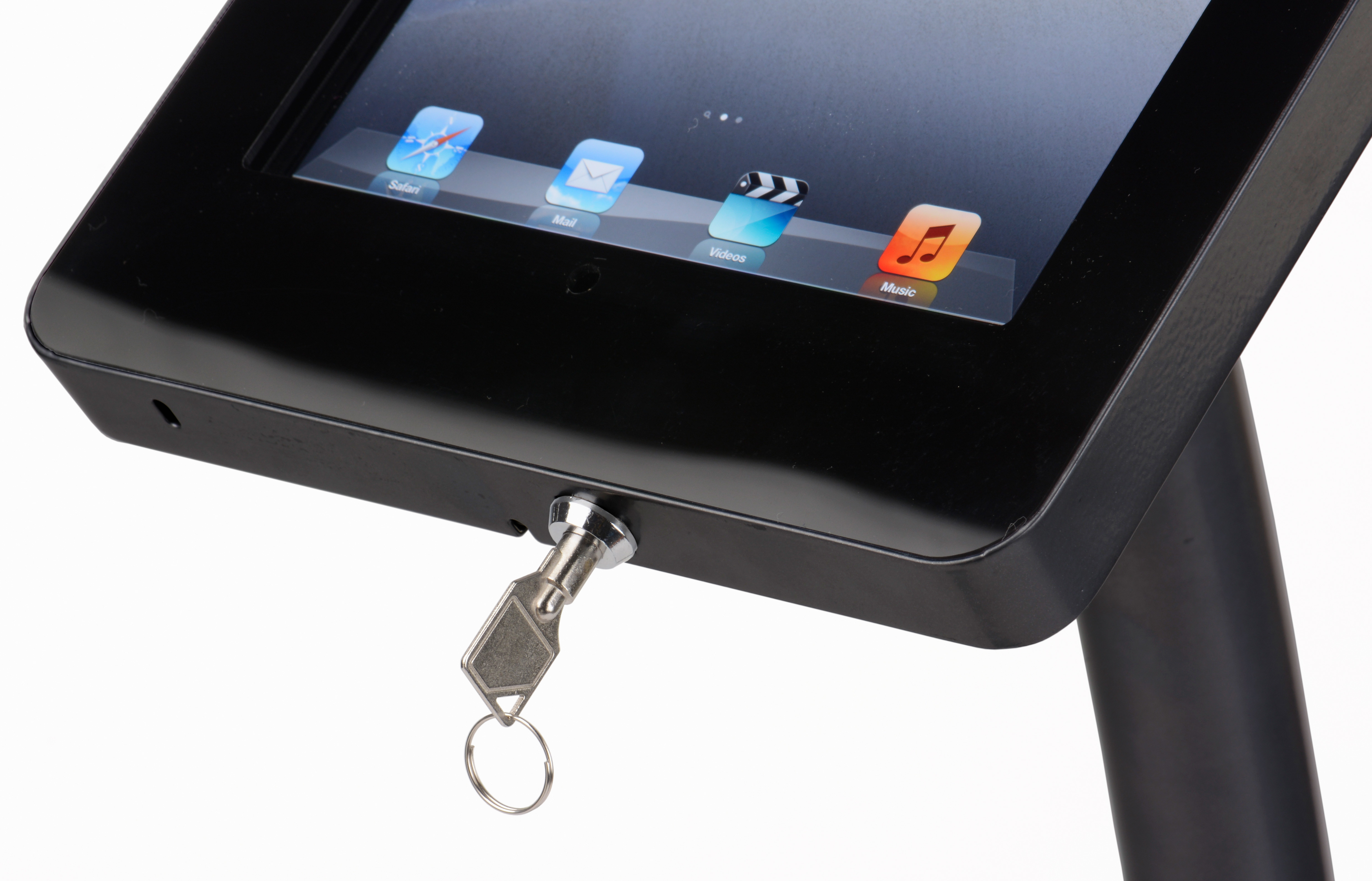 Curved iPad Floor Stand w/ Enclosure, Rotating & Tilting Bracket - Image 5