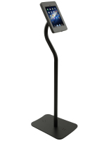 Tablet Pedestal Stand has an Adjustable Tilting and Rotating Bracket