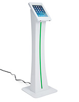 Edge-lit iPad kiosk with rubberized base