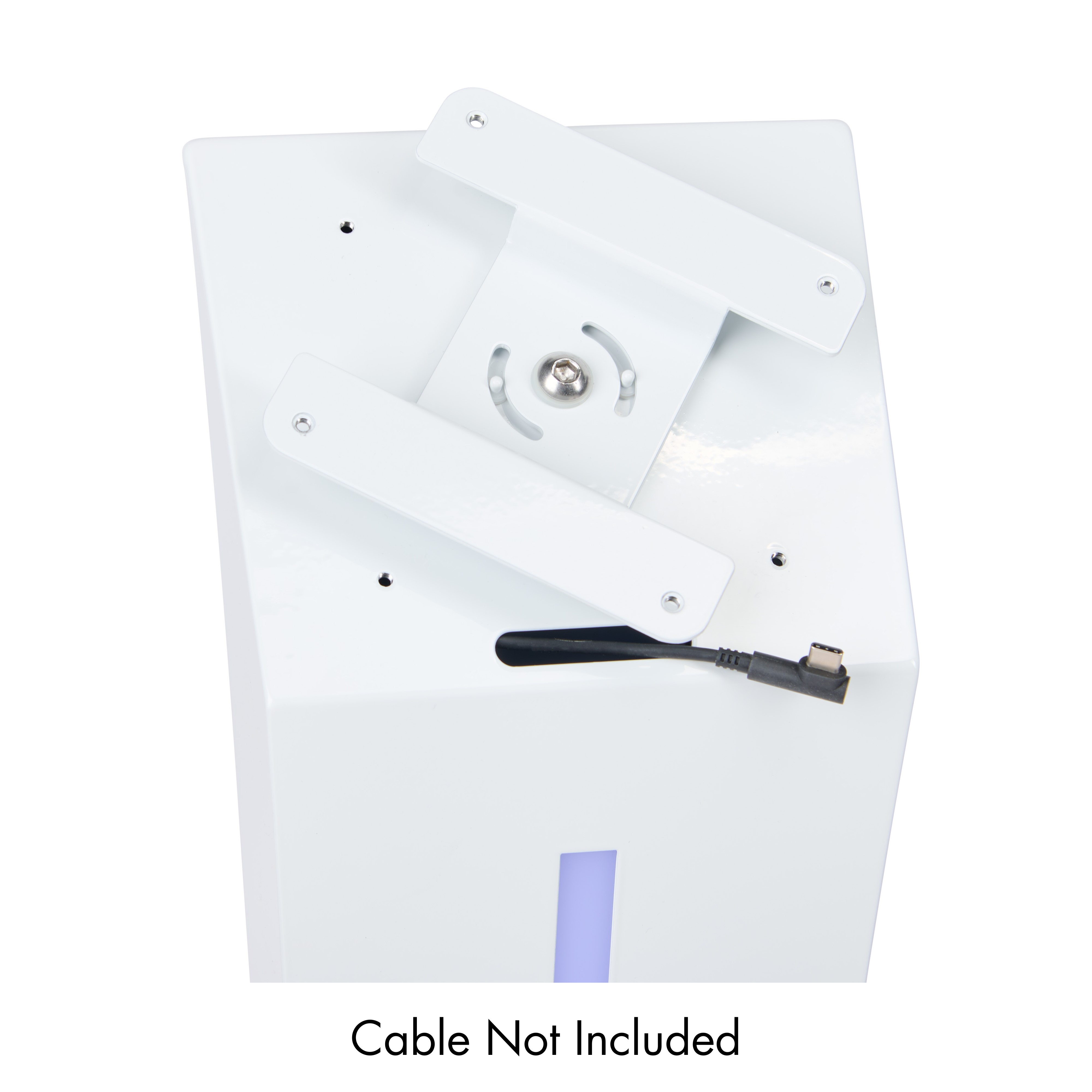 iPad Floor Stand with Rotating, Locking Enclosure, Illuminated LED Panel - White - Image 10