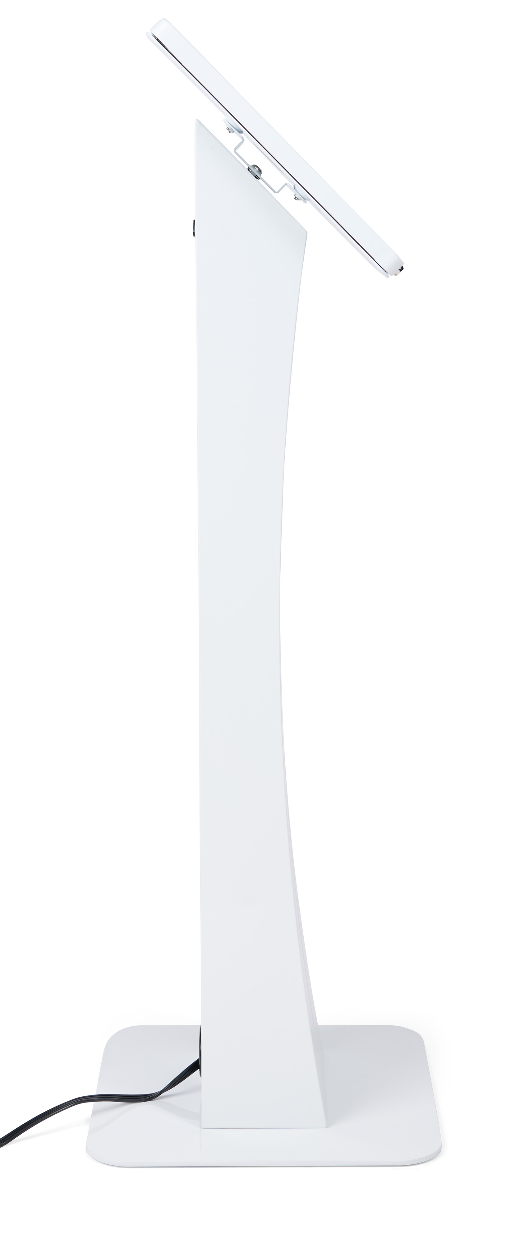 iPad Floor Stand with Rotating, Locking Enclosure, Illuminated LED Panel - White - Image 3