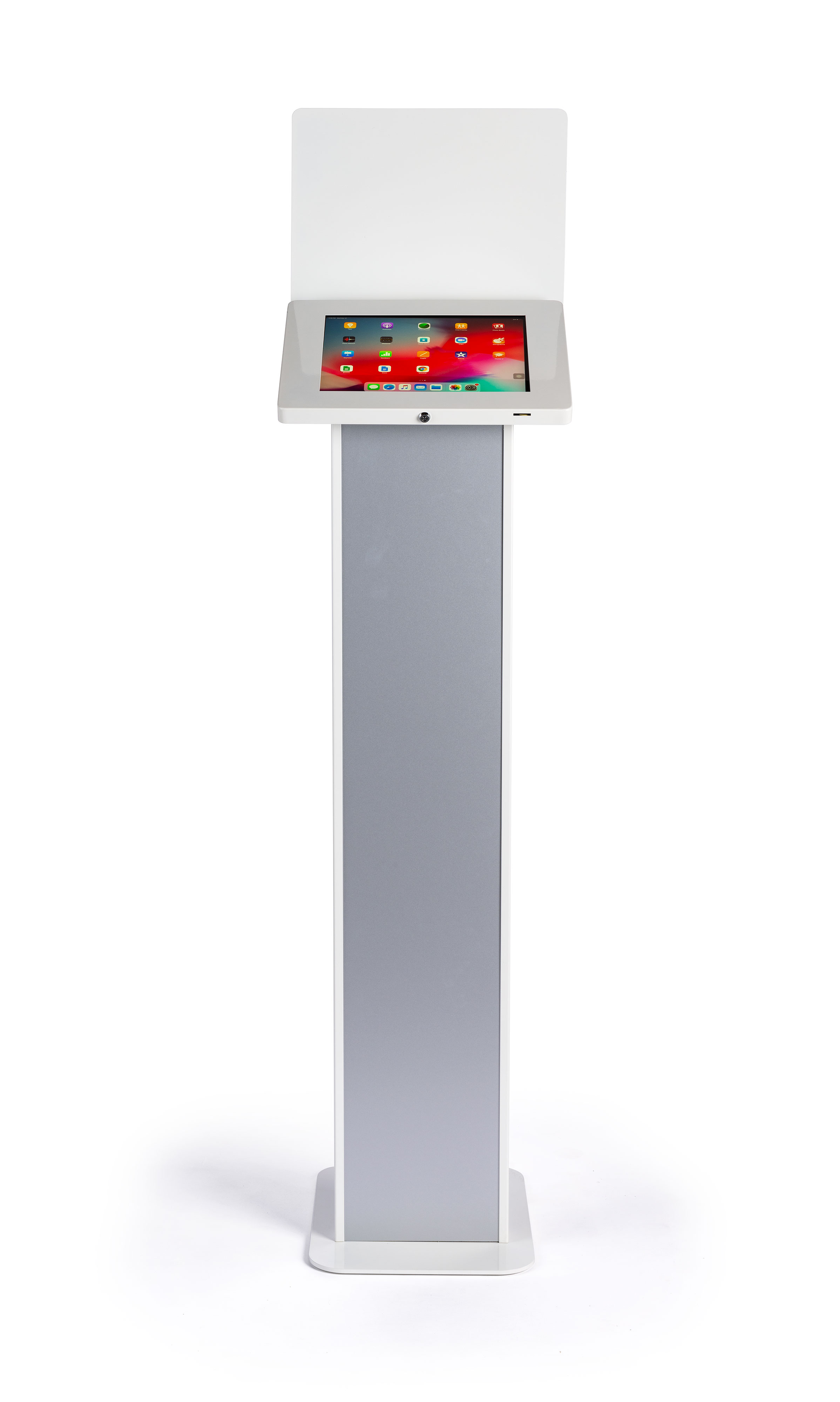 Tablet Floor Stand with Locking Enclosure and Sign Holder - Image 3