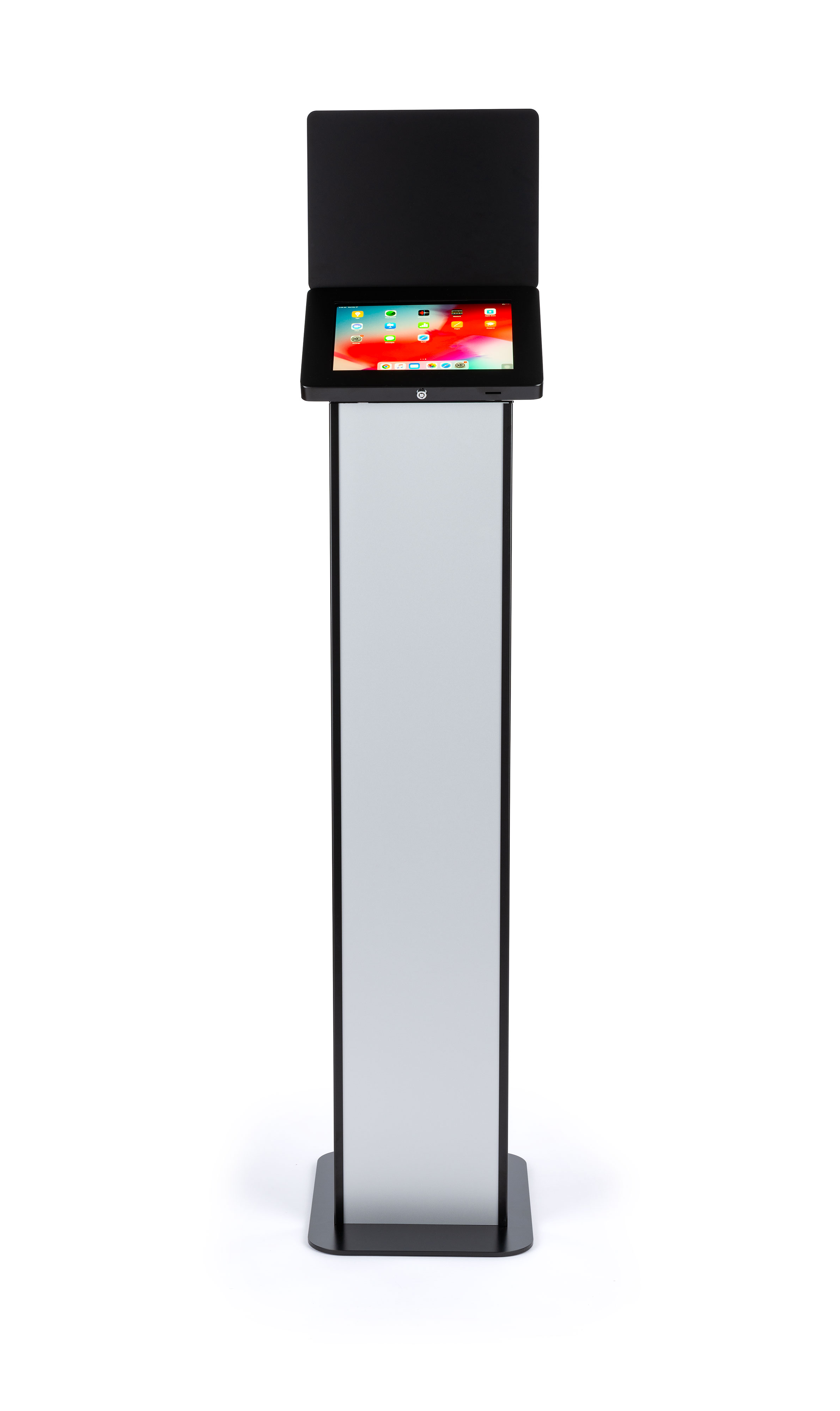 Tablet Floor Stand with Locking Enclosure and Sign Holder - Image 3