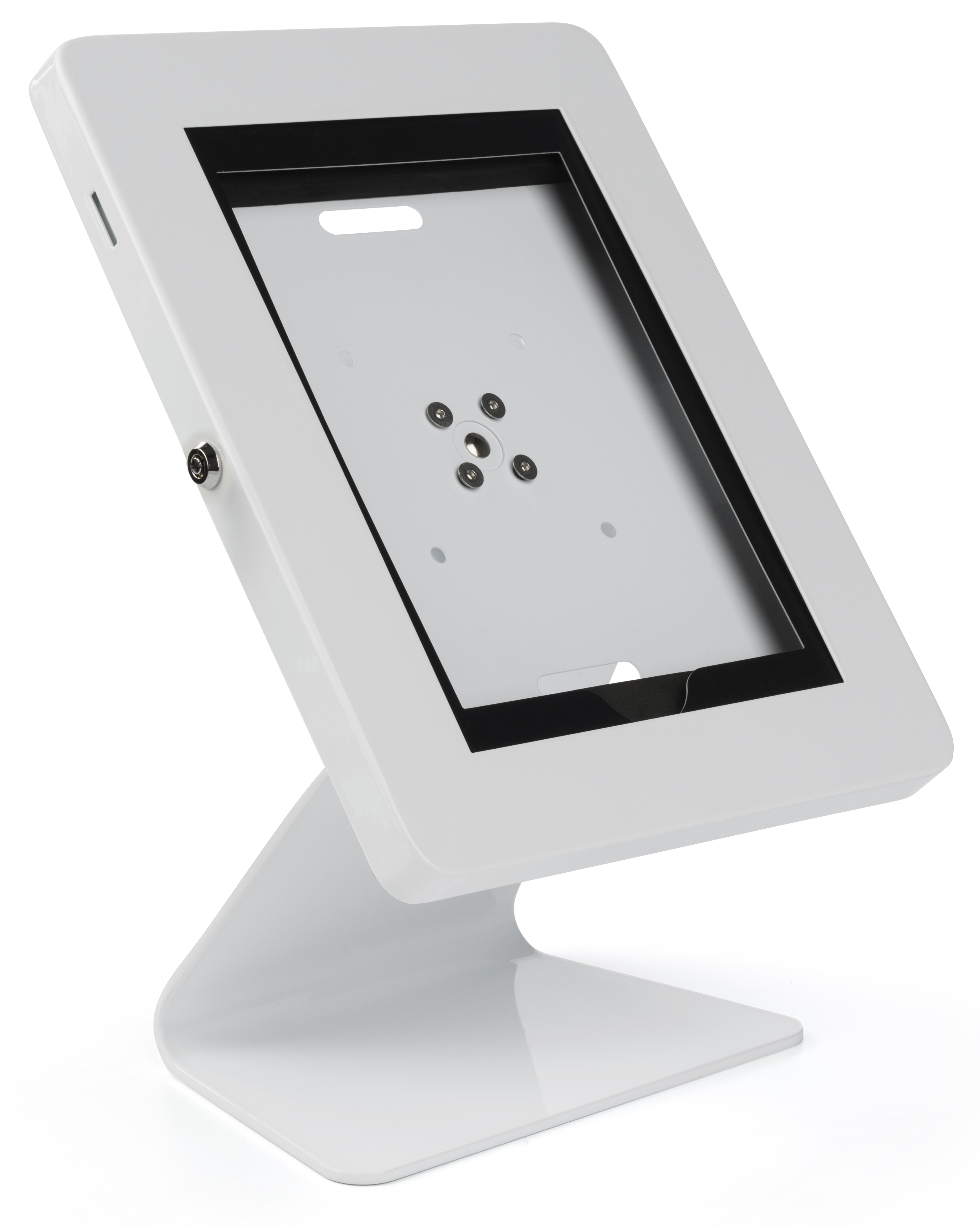 iPad Tablet Counter Stand, Foam Padding, Locking & Rotating Enclosure - Image 2