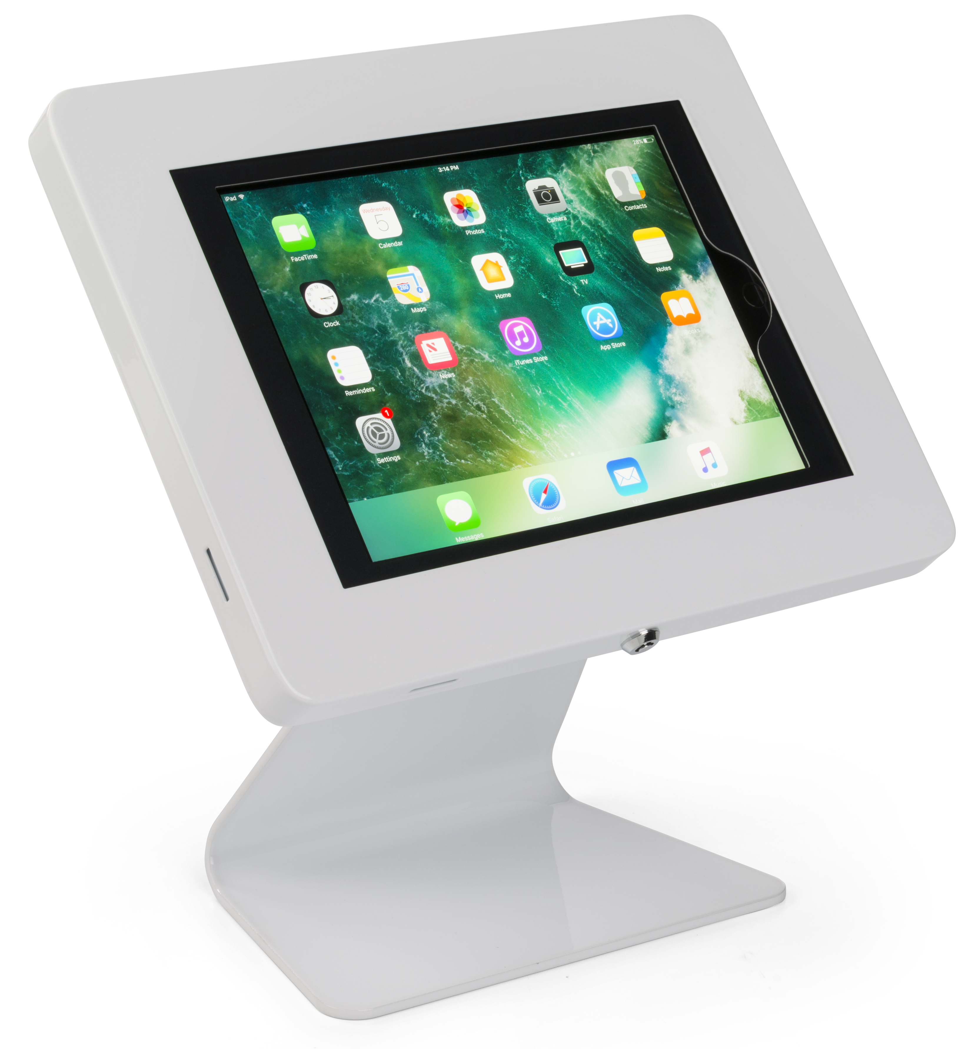 iPad Tablet Counter Stand, Foam Padding, Locking & Rotating Enclosure - Image 3