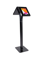 Convertible twin tablet floor stand with adjustable counter top height