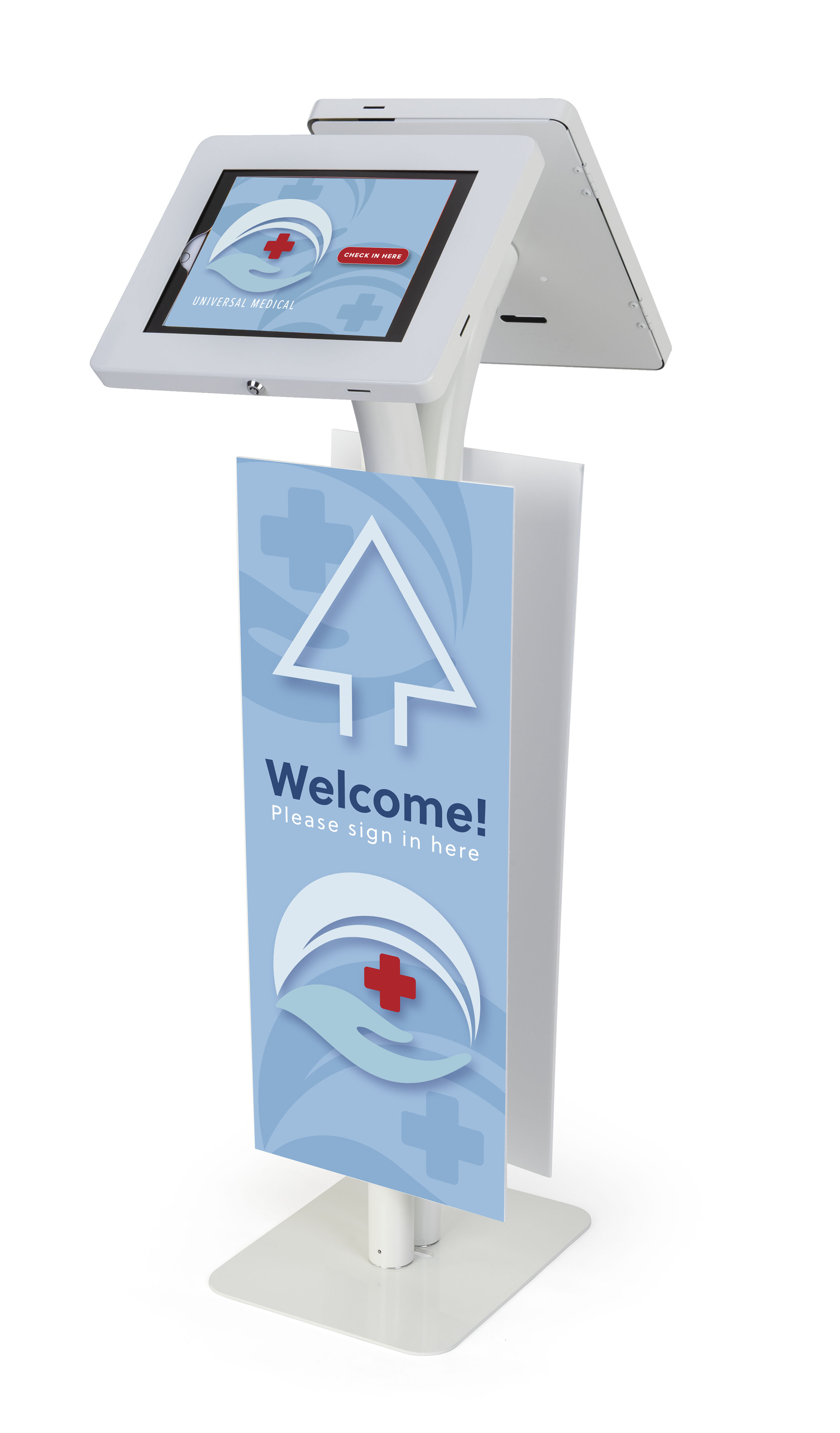 Adjustable Branded Dual Tablet Floor Stand | Custom UV Printing ...